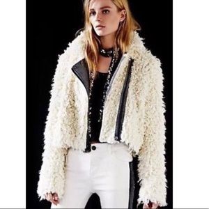 Free People shearing moto jacket